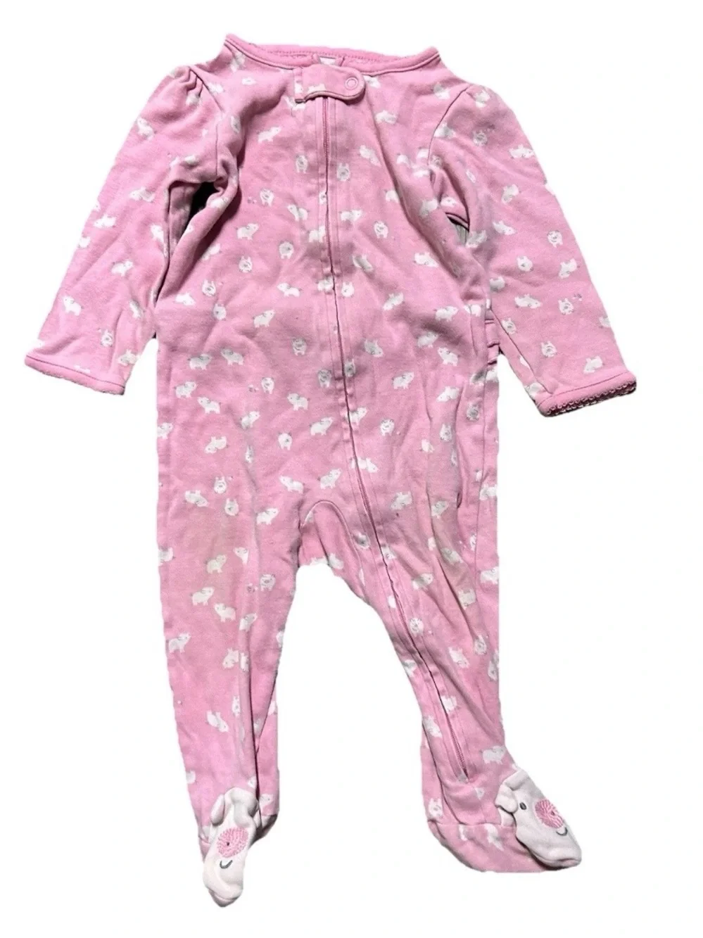 Baby Girl Clothing Pink Yellow Little Sister Pigs Chicken Floral Size 6-9 Months